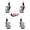 Service Caster 3'' Nylon Wheel Swivel 1-1/4'' Expanding Stem Caster Set 2 Brakes, 4PK SCC-EX20S314-NYS-2-TLB-2-114 - alternate 4